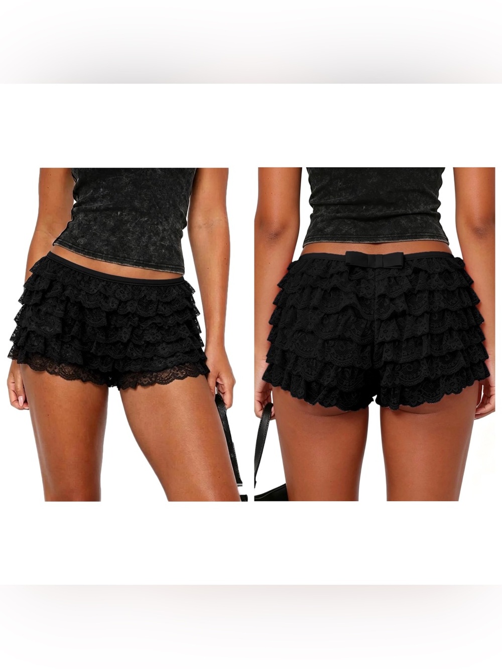 Women Lace Bloomers Y2K Ruffle Shorts